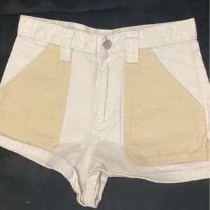 PacSun White and Tan Cargo Shorts